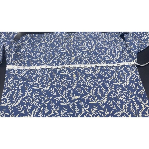 Velvet By Graham & Spencer Mens Blue Fern Print Cotton Button Up Shirt Sz XL NEW - Picture 7 of 8